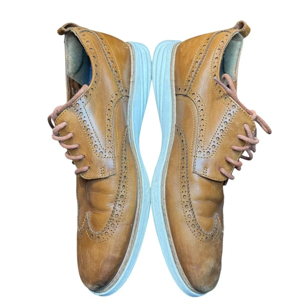 Cole Haan Grand.OS Shoes Mens Size 10.5‎ Brown Leather Wingtip Sneakers C26930